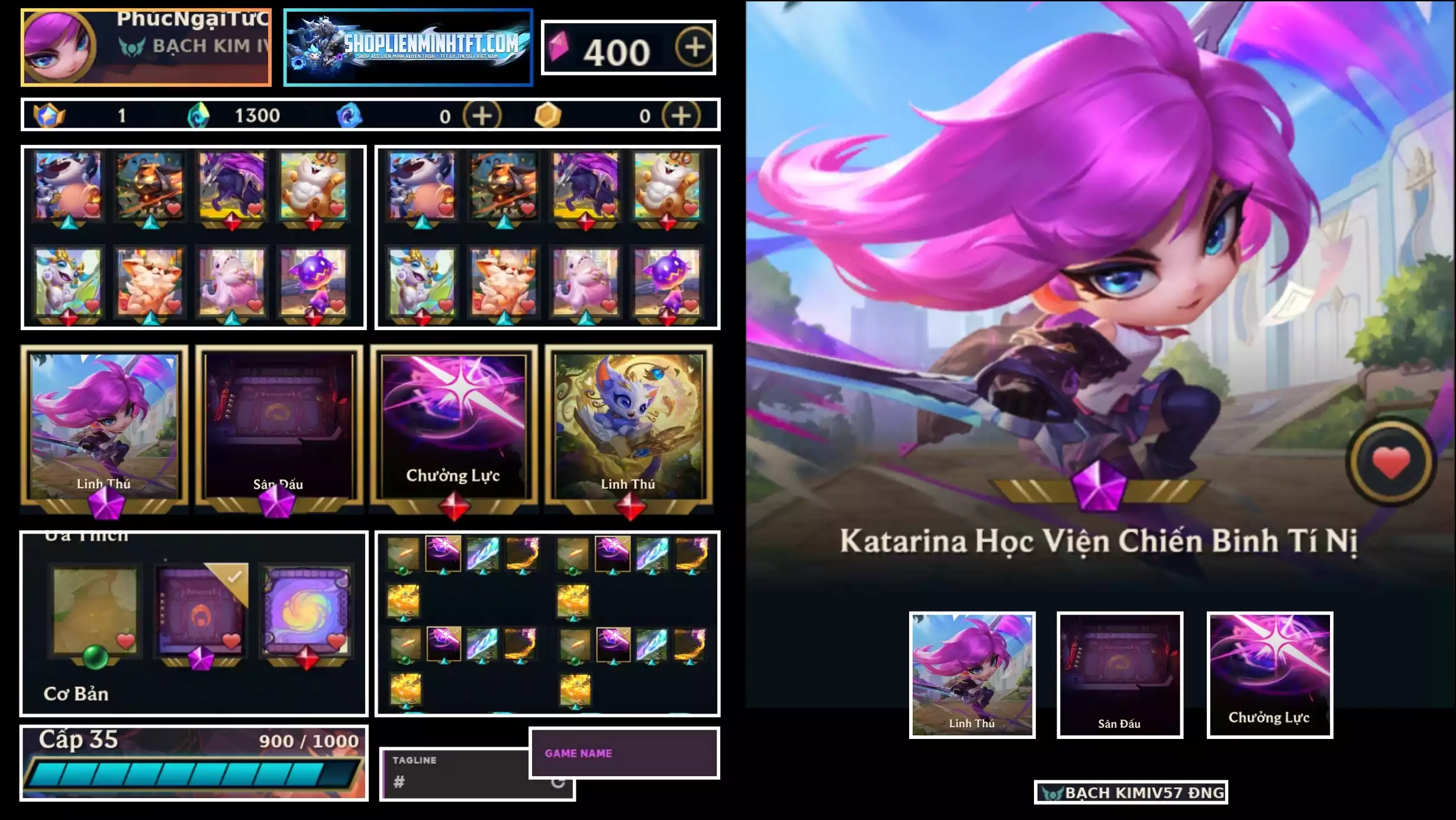 ACC CHUYÊN TFT  COMBO HUYẾT NGUYỆT  KATARINA HỌC VIỆN CHIẾN BINH  SÂN HUYẾT NGUYỆT DẠ HÀNH  CHƯỞNG KATARINA TÍM  YUMMI TÍ NỊ ,  NHIỀU PET 3 SAO SÂN ĐỎ CHƯỞNG ĐẦY ĐỦ CÒN ĐỔI TÊN