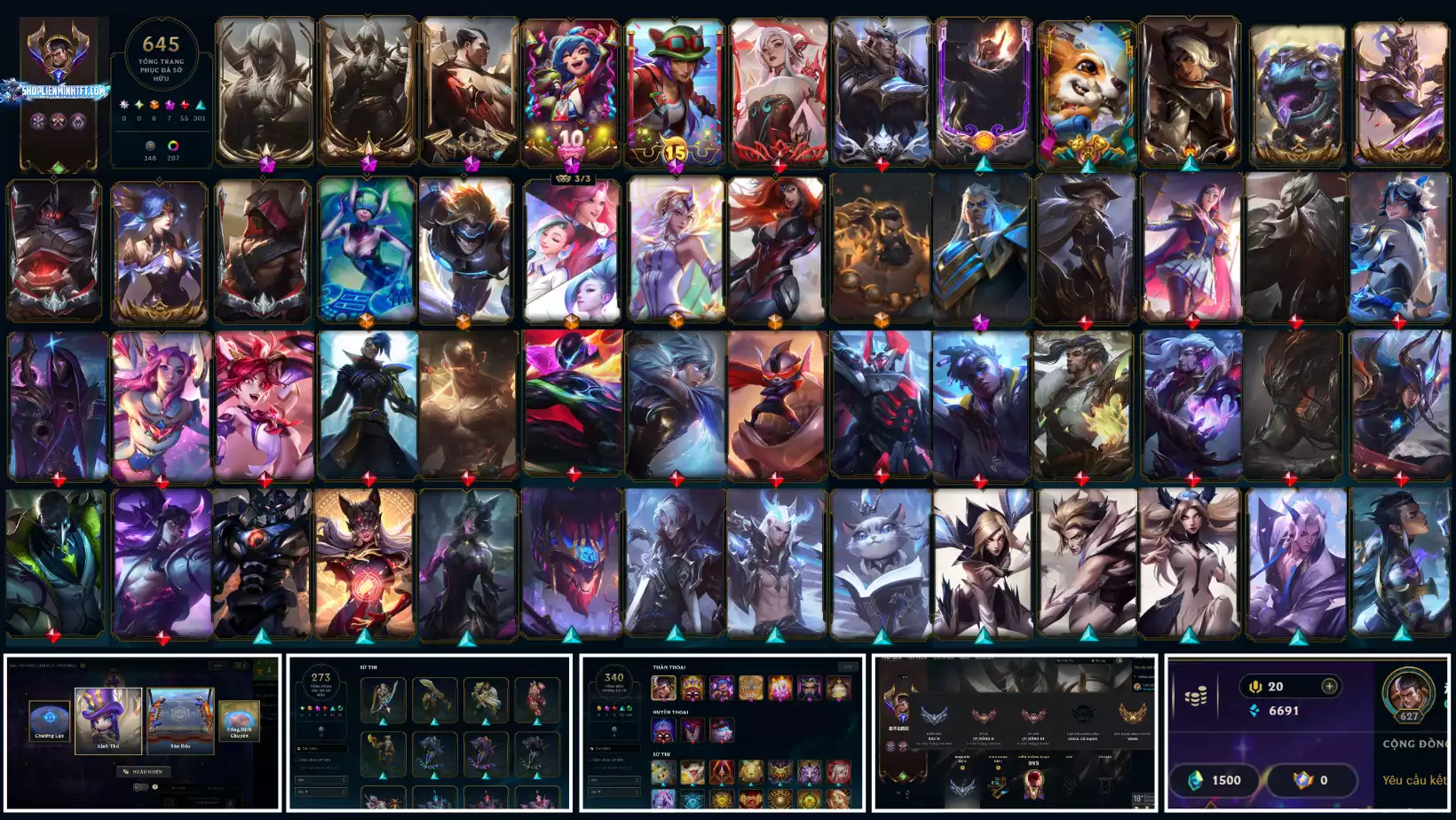 LOL ĐẸP Rank Đơn Bạc 2   - Rất Nhiều Khung Đẹp 645 Skin - Lv 627 - Full Tướng - Nhiều Hàng Hiệu Đa Sắc 273 - Còn Đổi Tên TFT - Đủ Chơi Thông Tin Hỗ Trợ Đầy Đủ - Bảo Hành 100%