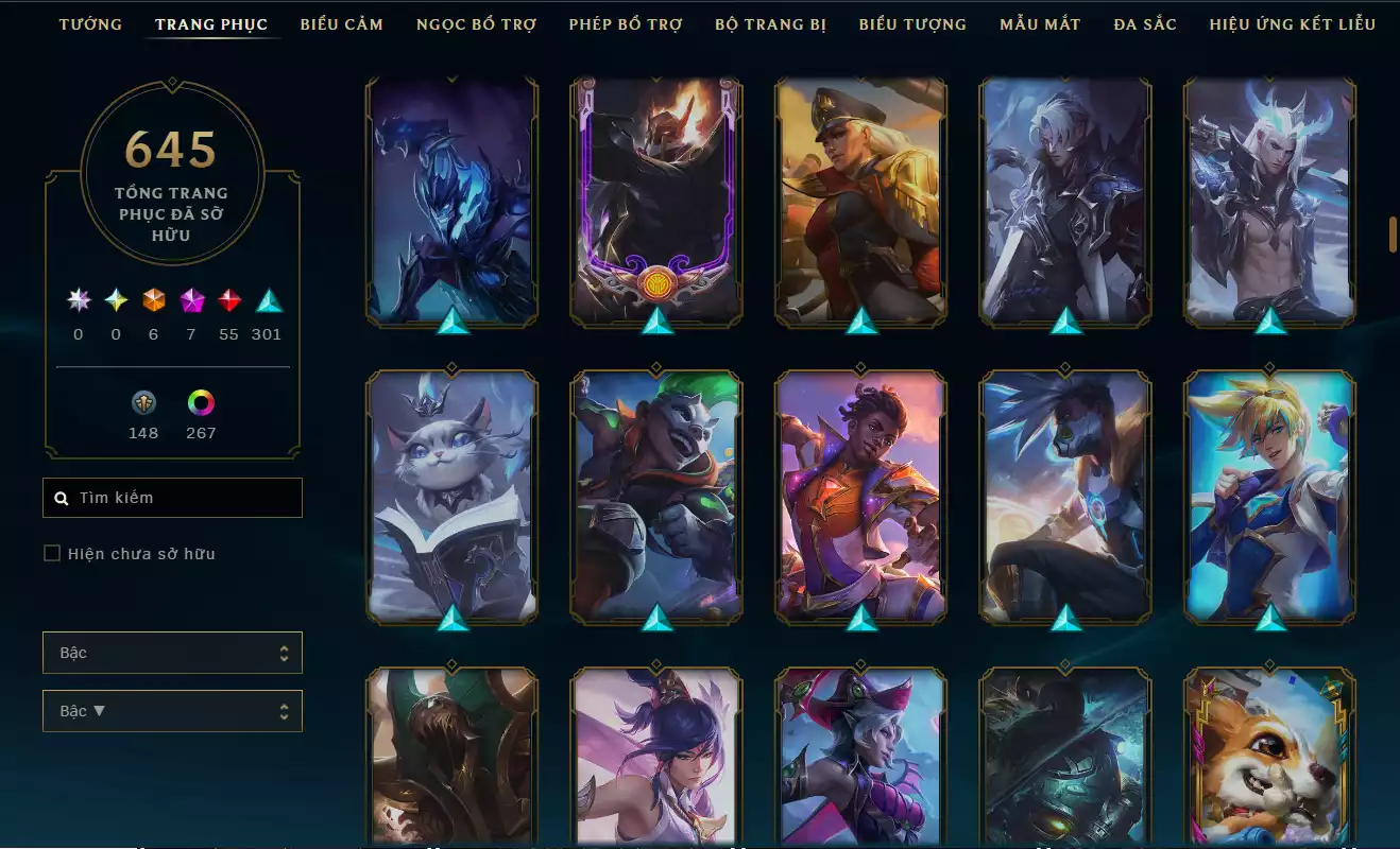 Ảnh LOL ĐẸP Rank Đơn Bạc 2   - Rất Nhiều Khung Đẹp 645 Skin - Lv 627 - Full Tướng - Nhiều Hàng Hiệu Đa Sắc 273 - Còn Đổi Tên TFT - Đủ Chơi Thông Tin Hỗ Trợ Đầy Đủ - Bảo Hành 100%