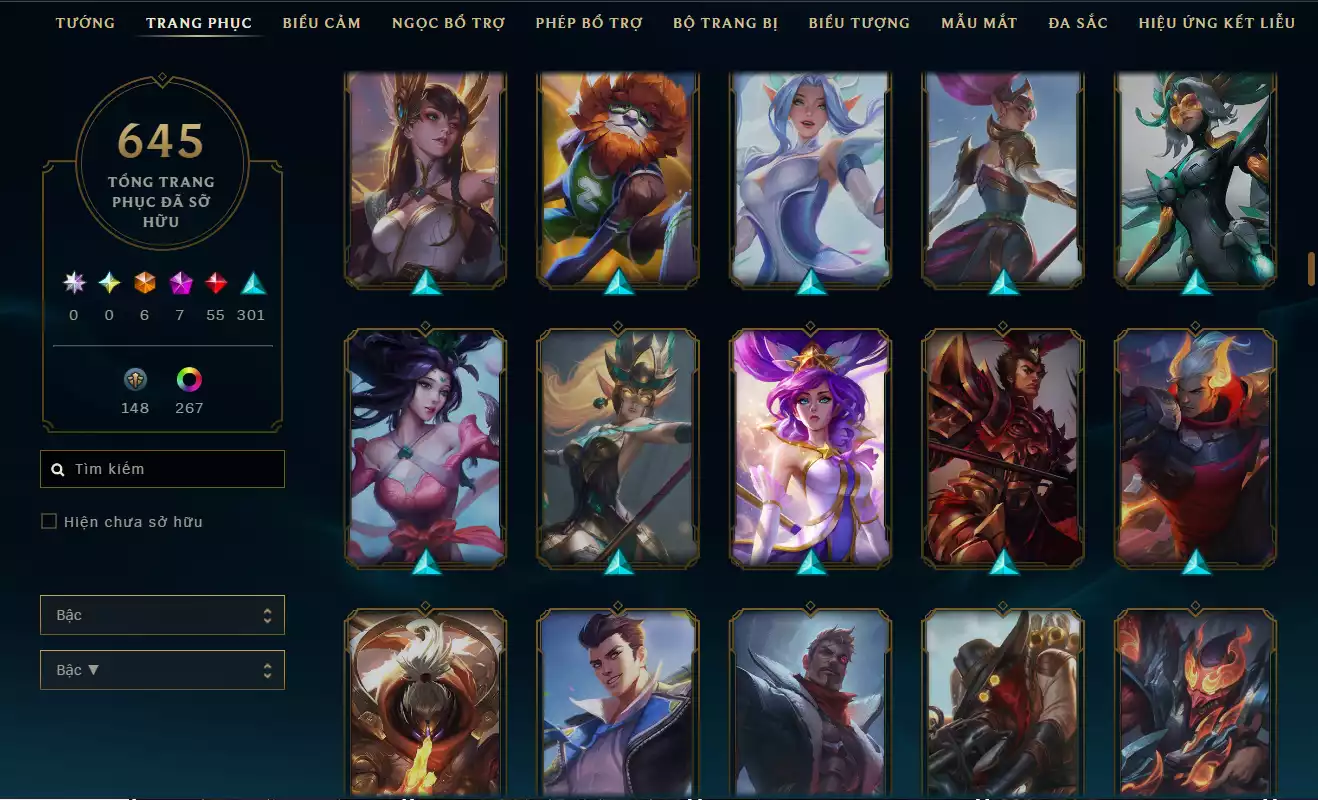 Ảnh LOL ĐẸP Rank Đơn Bạc 2   - Rất Nhiều Khung Đẹp 645 Skin - Lv 627 - Full Tướng - Nhiều Hàng Hiệu Đa Sắc 273 - Còn Đổi Tên TFT - Đủ Chơi Thông Tin Hỗ Trợ Đầy Đủ - Bảo Hành 100%