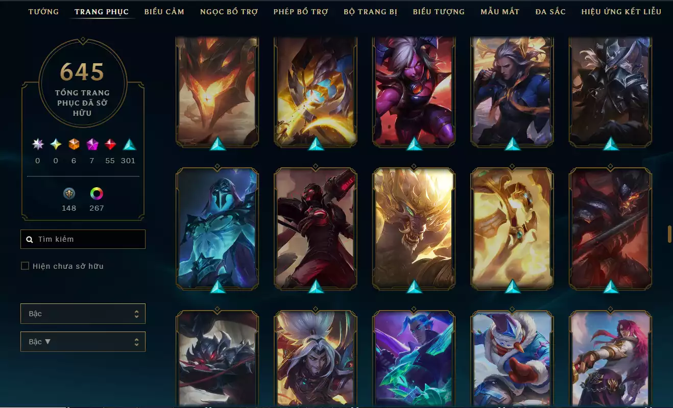 Ảnh LOL ĐẸP Rank Đơn Bạc 2   - Rất Nhiều Khung Đẹp 645 Skin - Lv 627 - Full Tướng - Nhiều Hàng Hiệu Đa Sắc 273 - Còn Đổi Tên TFT - Đủ Chơi Thông Tin Hỗ Trợ Đầy Đủ - Bảo Hành 100%