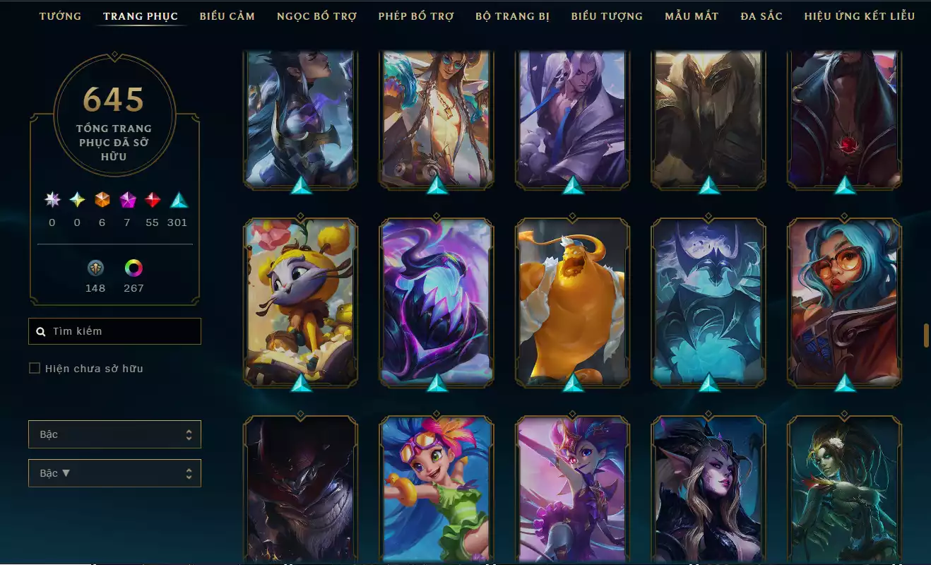 Ảnh LOL ĐẸP Rank Đơn Bạc 2   - Rất Nhiều Khung Đẹp 645 Skin - Lv 627 - Full Tướng - Nhiều Hàng Hiệu Đa Sắc 273 - Còn Đổi Tên TFT - Đủ Chơi Thông Tin Hỗ Trợ Đầy Đủ - Bảo Hành 100%