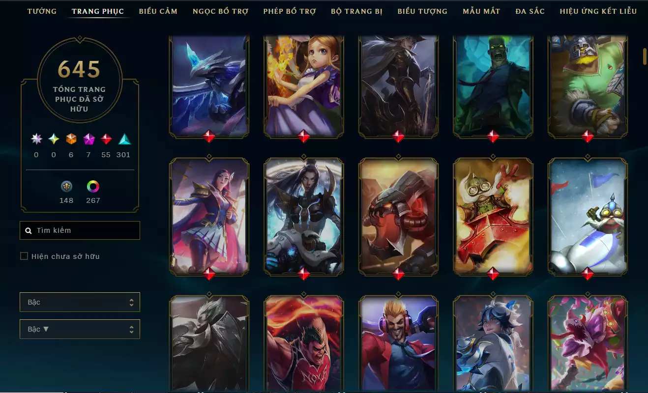 Ảnh LOL ĐẸP Rank Đơn Bạc 2   - Rất Nhiều Khung Đẹp 645 Skin - Lv 627 - Full Tướng - Nhiều Hàng Hiệu Đa Sắc 273 - Còn Đổi Tên TFT - Đủ Chơi Thông Tin Hỗ Trợ Đầy Đủ - Bảo Hành 100%