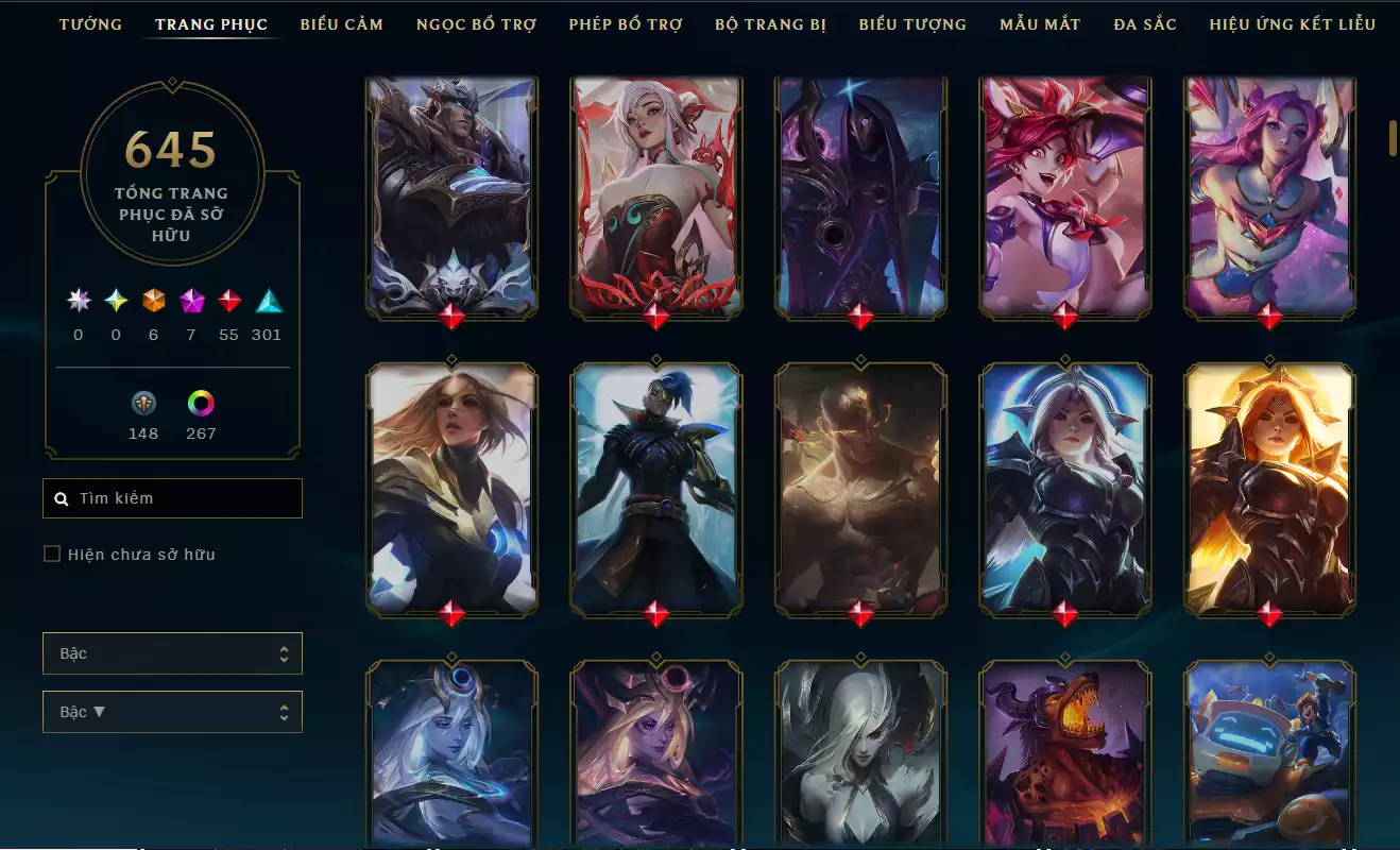 Ảnh LOL ĐẸP Rank Đơn Bạc 2   - Rất Nhiều Khung Đẹp 645 Skin - Lv 627 - Full Tướng - Nhiều Hàng Hiệu Đa Sắc 273 - Còn Đổi Tên TFT - Đủ Chơi Thông Tin Hỗ Trợ Đầy Đủ - Bảo Hành 100%