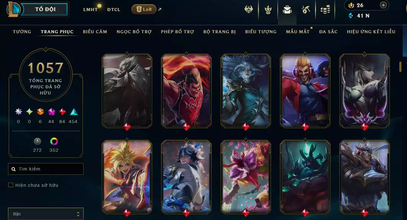 Ảnh LOL ĐẸP Rank Đơn Sắt 1  - Rất Nhiều Khung Đẹp  1057 Skin - Lv 730 - Full Tướng - Nhiều Hàng Hiệu Đa Sắc 400 - Còn Đổi Tên  TFT - Đủ Chơi 3 Pet Tím 1 Sàn Tím  Thông Tin Hỗ Trợ Đầy Đủ - Bảo Hành 100%