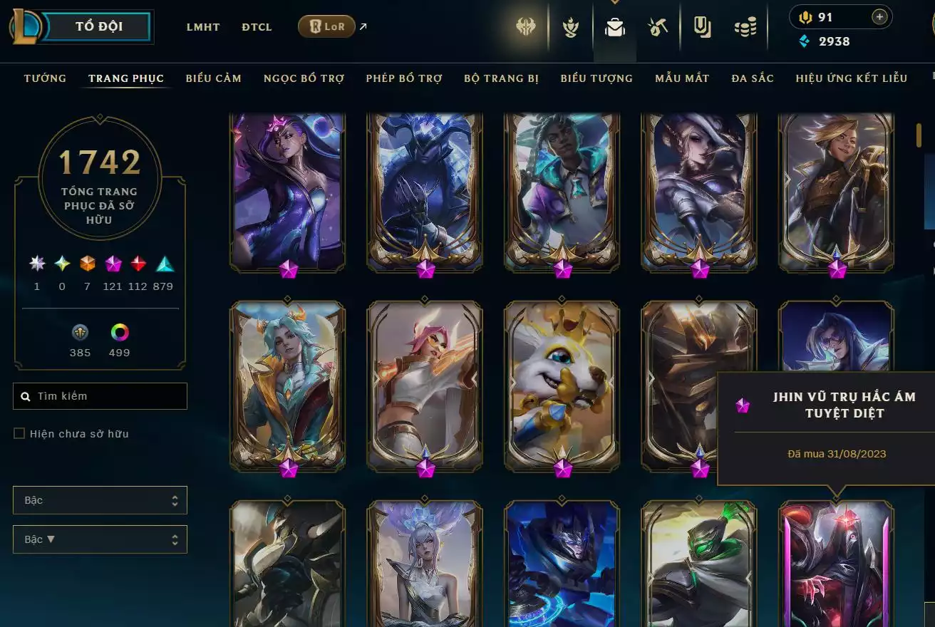 Ảnh LOL TFT VIP  Rank Đơn Bạch Kim - Rất Nhiều Khung Đẹp  1742 Skin - Lv 730 - Full Tướng - Nhiều Hàng Hiệu Đa Sắc 500 - Còn Đổi Tên  TFT - TFT VIP Như Ảnh  Thông Tin Hỗ Trợ Đầy Đủ - Bảo Hành 100%