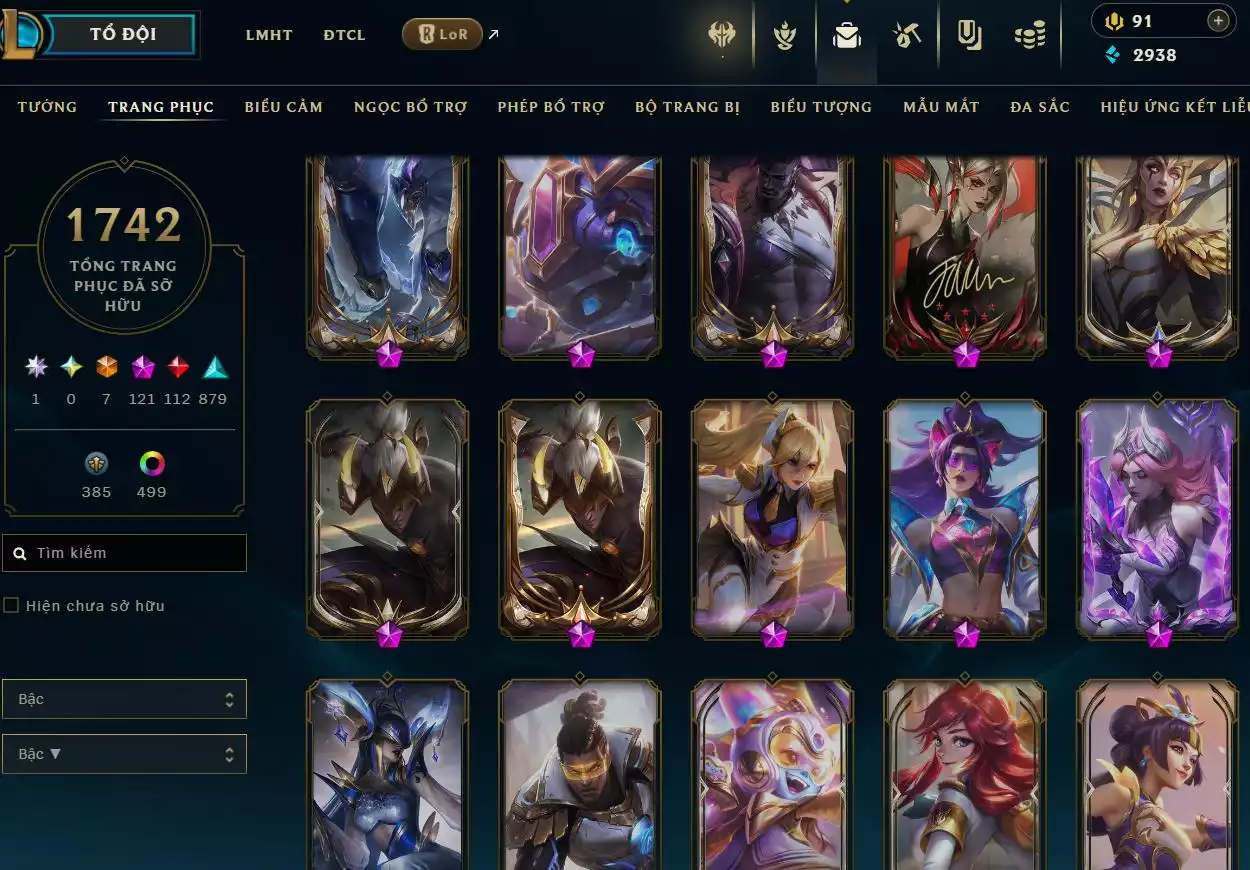 Ảnh LOL TFT VIP  Rank Đơn Bạch Kim - Rất Nhiều Khung Đẹp  1742 Skin - Lv 730 - Full Tướng - Nhiều Hàng Hiệu Đa Sắc 500 - Còn Đổi Tên  TFT - TFT VIP Như Ảnh  Thông Tin Hỗ Trợ Đầy Đủ - Bảo Hành 100%