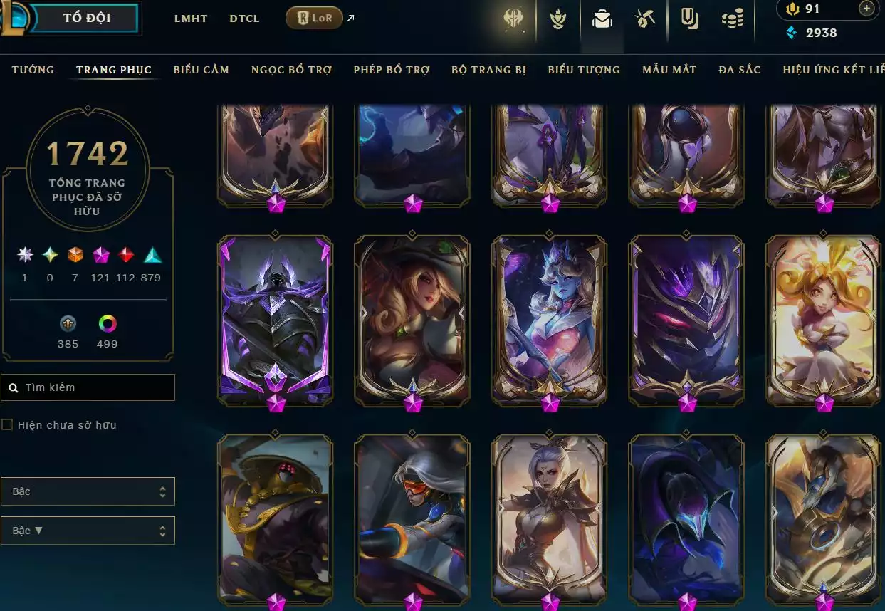 Ảnh LOL TFT VIP  Rank Đơn Bạch Kim - Rất Nhiều Khung Đẹp  1742 Skin - Lv 730 - Full Tướng - Nhiều Hàng Hiệu Đa Sắc 500 - Còn Đổi Tên  TFT - TFT VIP Như Ảnh  Thông Tin Hỗ Trợ Đầy Đủ - Bảo Hành 100%