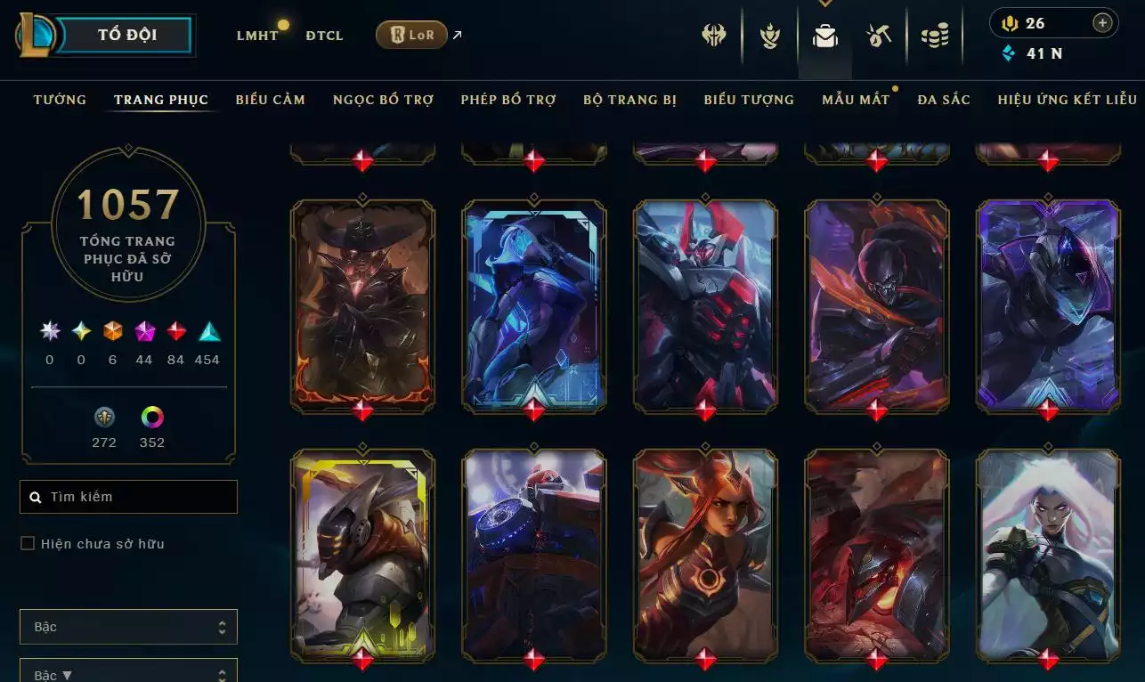 Ảnh LOL ĐẸP Rank Đơn Sắt 1  - Rất Nhiều Khung Đẹp  1057 Skin - Lv 730 - Full Tướng - Nhiều Hàng Hiệu Đa Sắc 400 - Còn Đổi Tên  TFT - Đủ Chơi 3 Pet Tím 1 Sàn Tím  Thông Tin Hỗ Trợ Đầy Đủ - Bảo Hành 100%