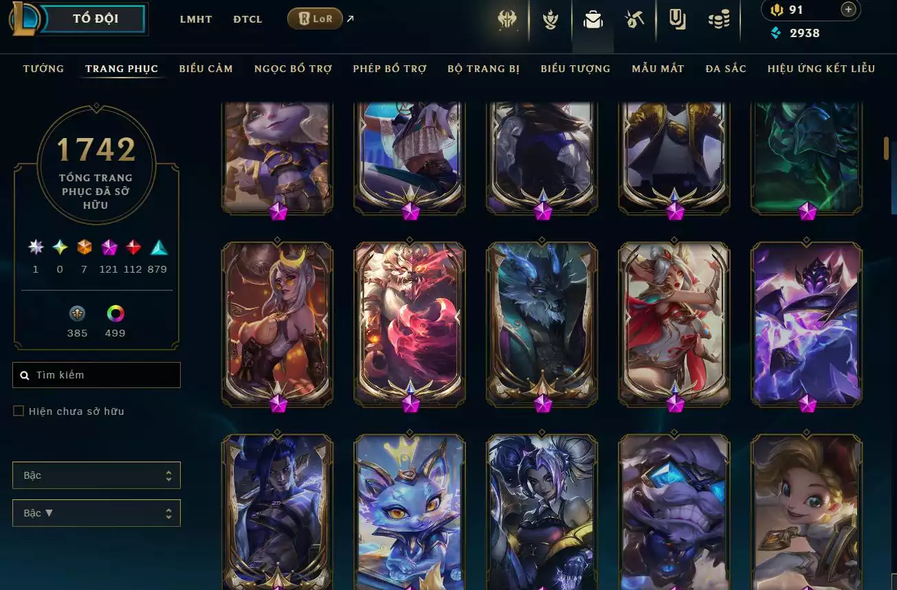 Ảnh LOL TFT VIP  Rank Đơn Bạch Kim - Rất Nhiều Khung Đẹp  1742 Skin - Lv 730 - Full Tướng - Nhiều Hàng Hiệu Đa Sắc 500 - Còn Đổi Tên  TFT - TFT VIP Như Ảnh  Thông Tin Hỗ Trợ Đầy Đủ - Bảo Hành 100%