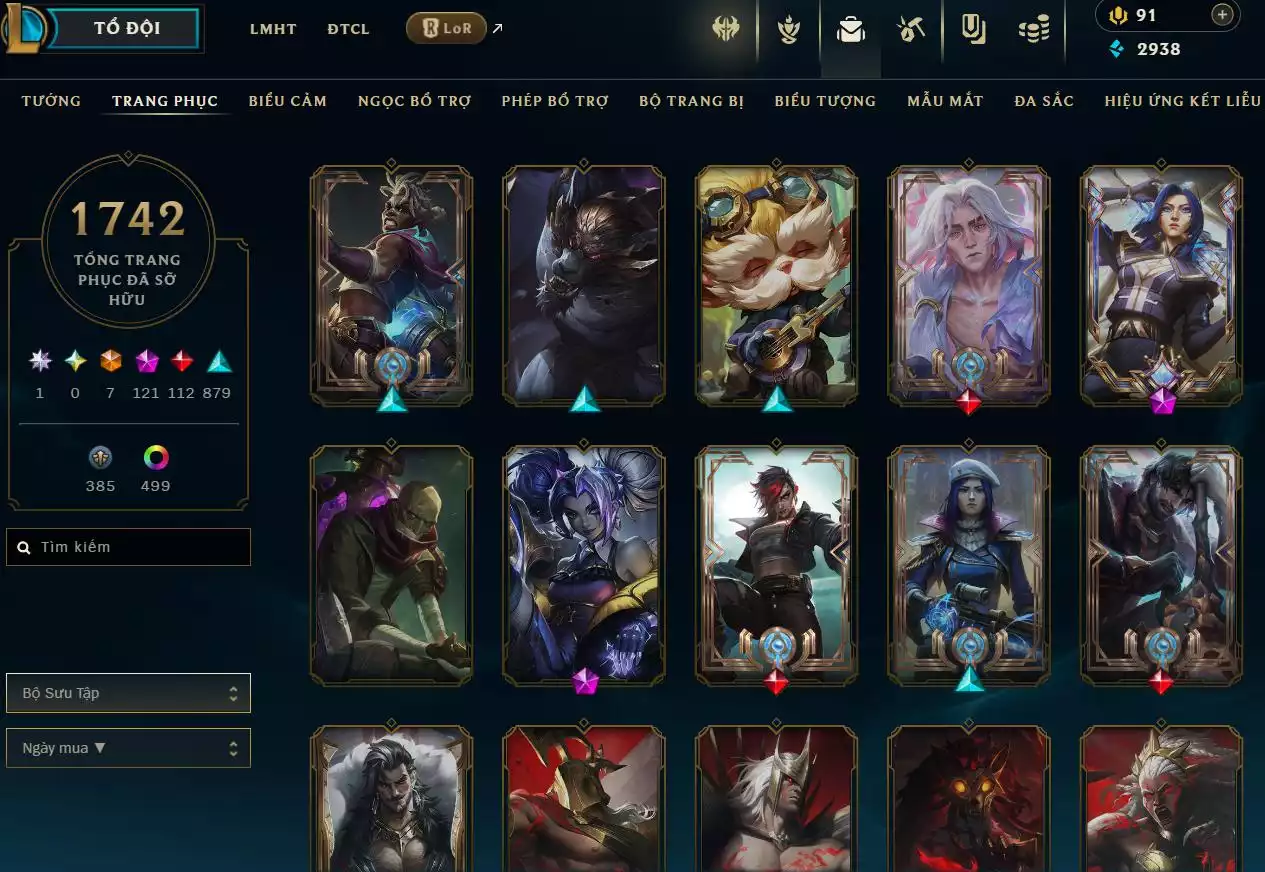Ảnh LOL TFT VIP  Rank Đơn Bạch Kim - Rất Nhiều Khung Đẹp  1742 Skin - Lv 730 - Full Tướng - Nhiều Hàng Hiệu Đa Sắc 500 - Còn Đổi Tên  TFT - TFT VIP Như Ảnh  Thông Tin Hỗ Trợ Đầy Đủ - Bảo Hành 100%