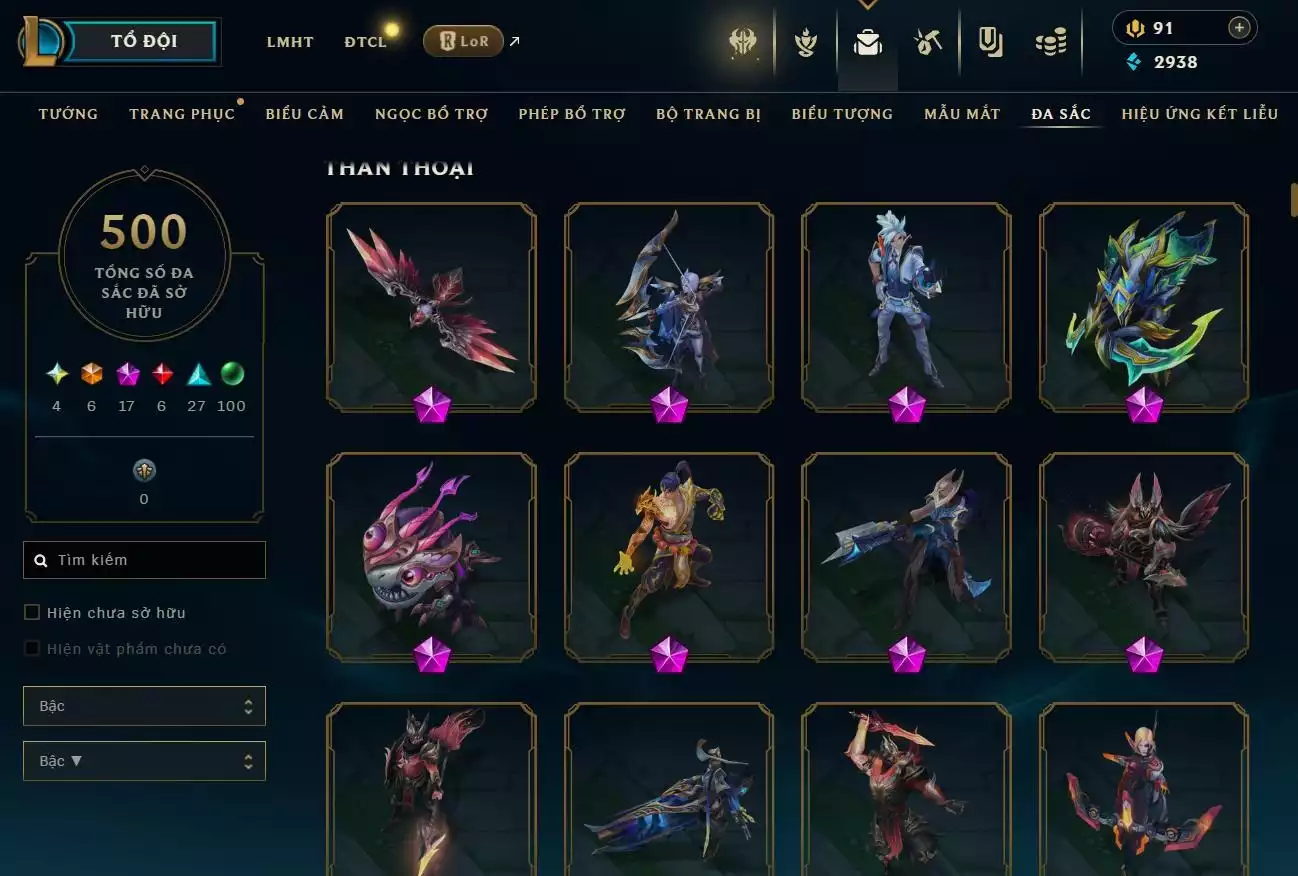 Ảnh LOL TFT VIP  Rank Đơn Bạch Kim - Rất Nhiều Khung Đẹp  1742 Skin - Lv 730 - Full Tướng - Nhiều Hàng Hiệu Đa Sắc 500 - Còn Đổi Tên  TFT - TFT VIP Như Ảnh  Thông Tin Hỗ Trợ Đầy Đủ - Bảo Hành 100%