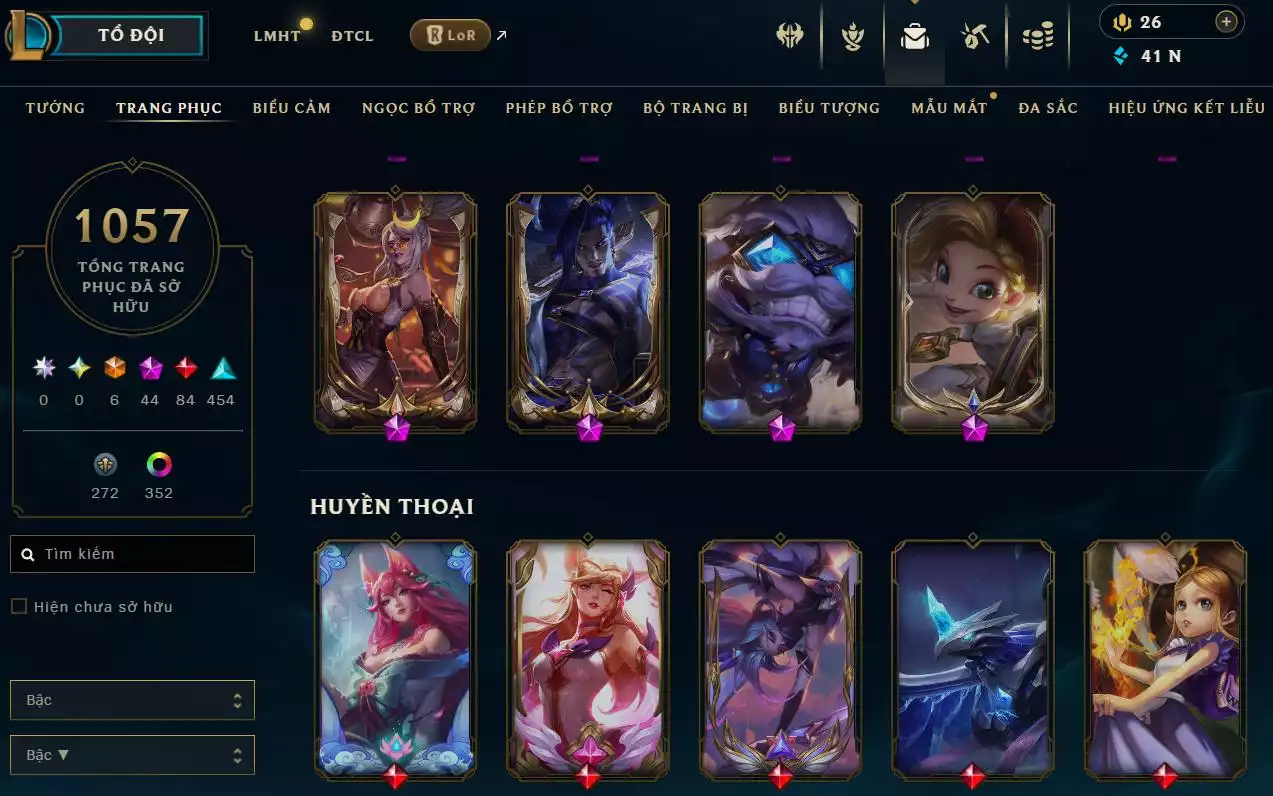 Ảnh LOL ĐẸP Rank Đơn Sắt 1  - Rất Nhiều Khung Đẹp  1057 Skin - Lv 730 - Full Tướng - Nhiều Hàng Hiệu Đa Sắc 400 - Còn Đổi Tên  TFT - Đủ Chơi 3 Pet Tím 1 Sàn Tím  Thông Tin Hỗ Trợ Đầy Đủ - Bảo Hành 100%
