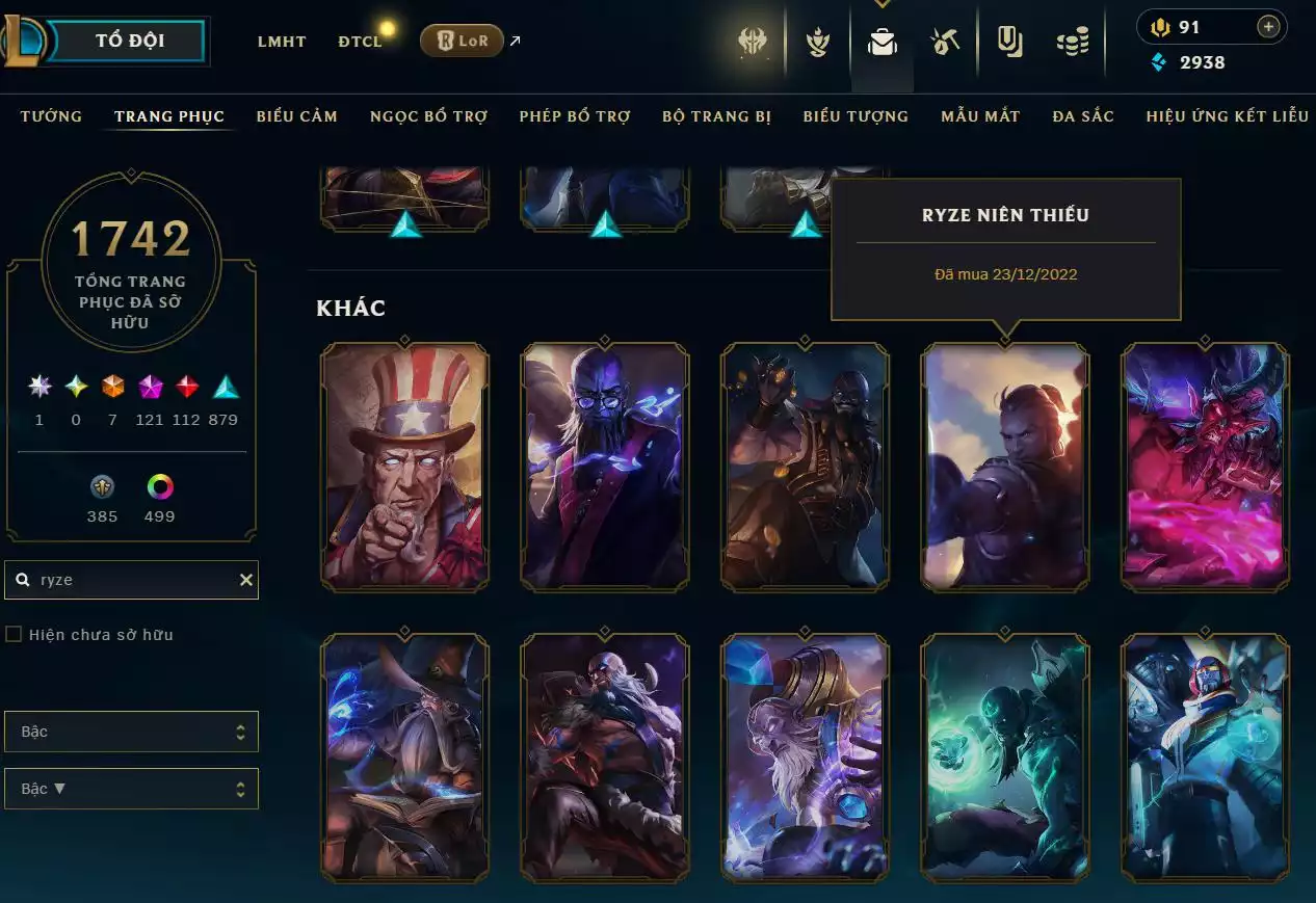 Ảnh LOL TFT VIP  Rank Đơn Bạch Kim - Rất Nhiều Khung Đẹp  1742 Skin - Lv 730 - Full Tướng - Nhiều Hàng Hiệu Đa Sắc 500 - Còn Đổi Tên  TFT - TFT VIP Như Ảnh  Thông Tin Hỗ Trợ Đầy Đủ - Bảo Hành 100%