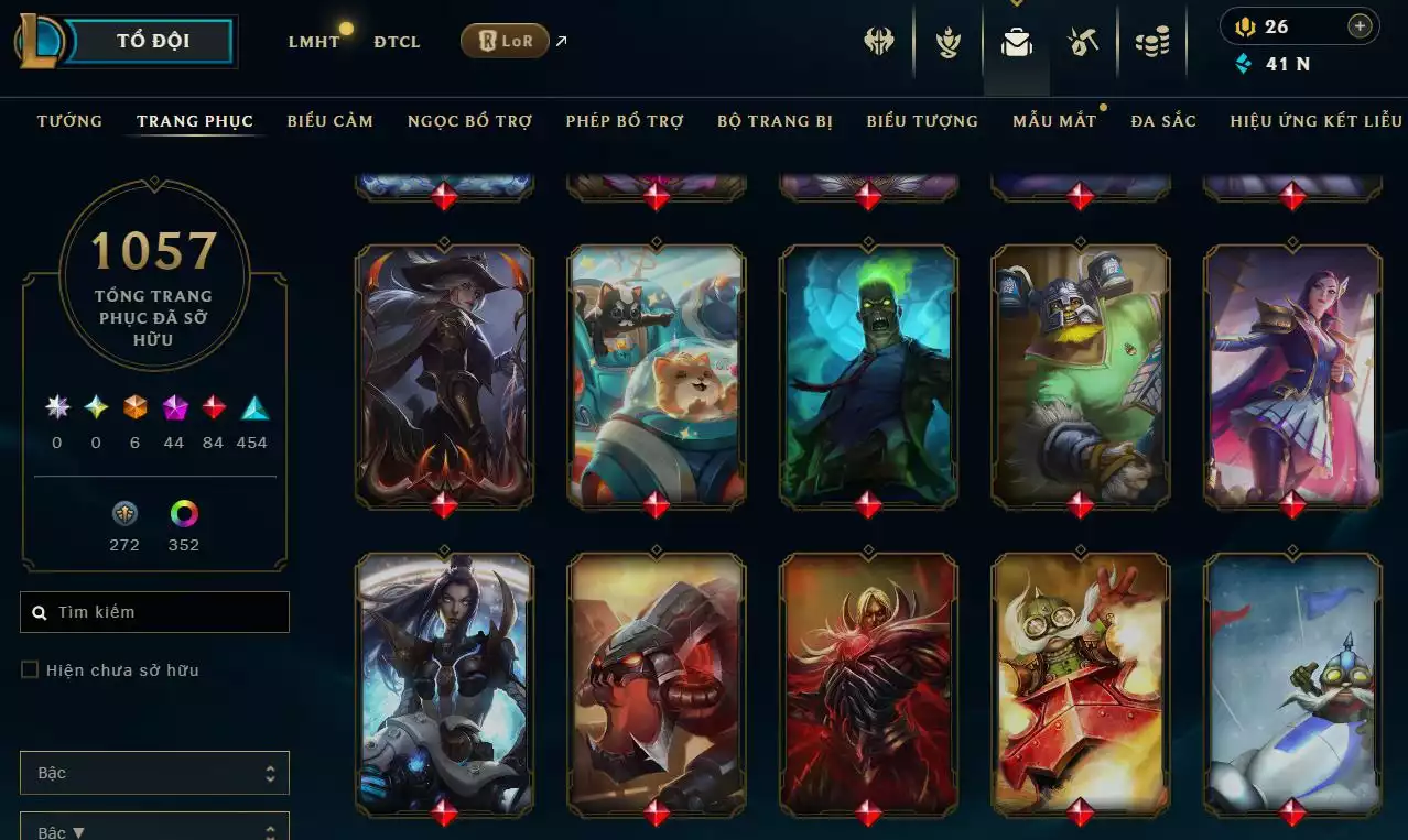 Ảnh LOL ĐẸP Rank Đơn Sắt 1  - Rất Nhiều Khung Đẹp  1057 Skin - Lv 730 - Full Tướng - Nhiều Hàng Hiệu Đa Sắc 400 - Còn Đổi Tên  TFT - Đủ Chơi 3 Pet Tím 1 Sàn Tím  Thông Tin Hỗ Trợ Đầy Đủ - Bảo Hành 100%