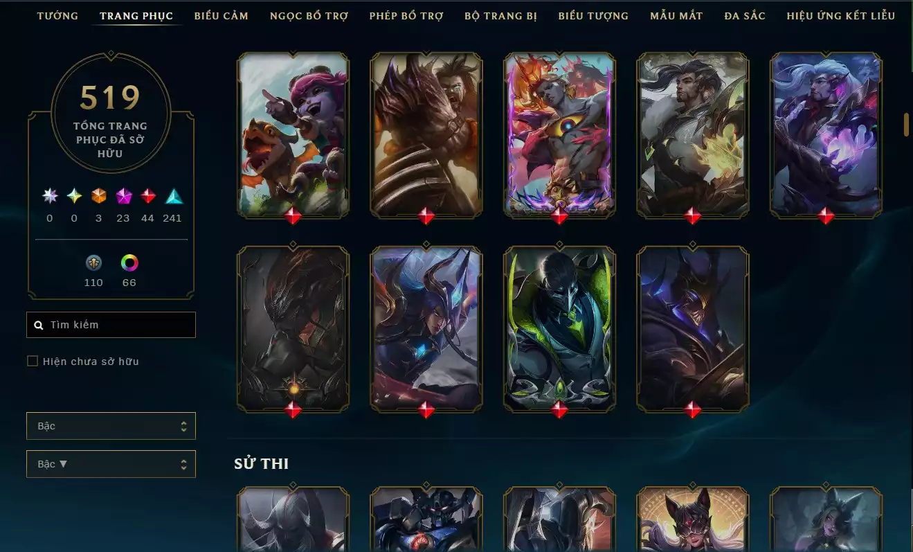 Ảnh LOL TFT VIP  SKIN LEE SIN THIÊN CUNG THẦN LONG HÀNG HIỆU Rank Đơn Đồng - Rất Nhiều Khung Đẹp  519 Skin - Lv 311 - Full Tướng - Nhiều Hàng Hiệu Đa Sắc 66 - Còn Đổi Tên  TFT - TFT VIP Như Ảnh  Thông Tin Hỗ Trợ Đầy Đủ - Bảo Hành 100%