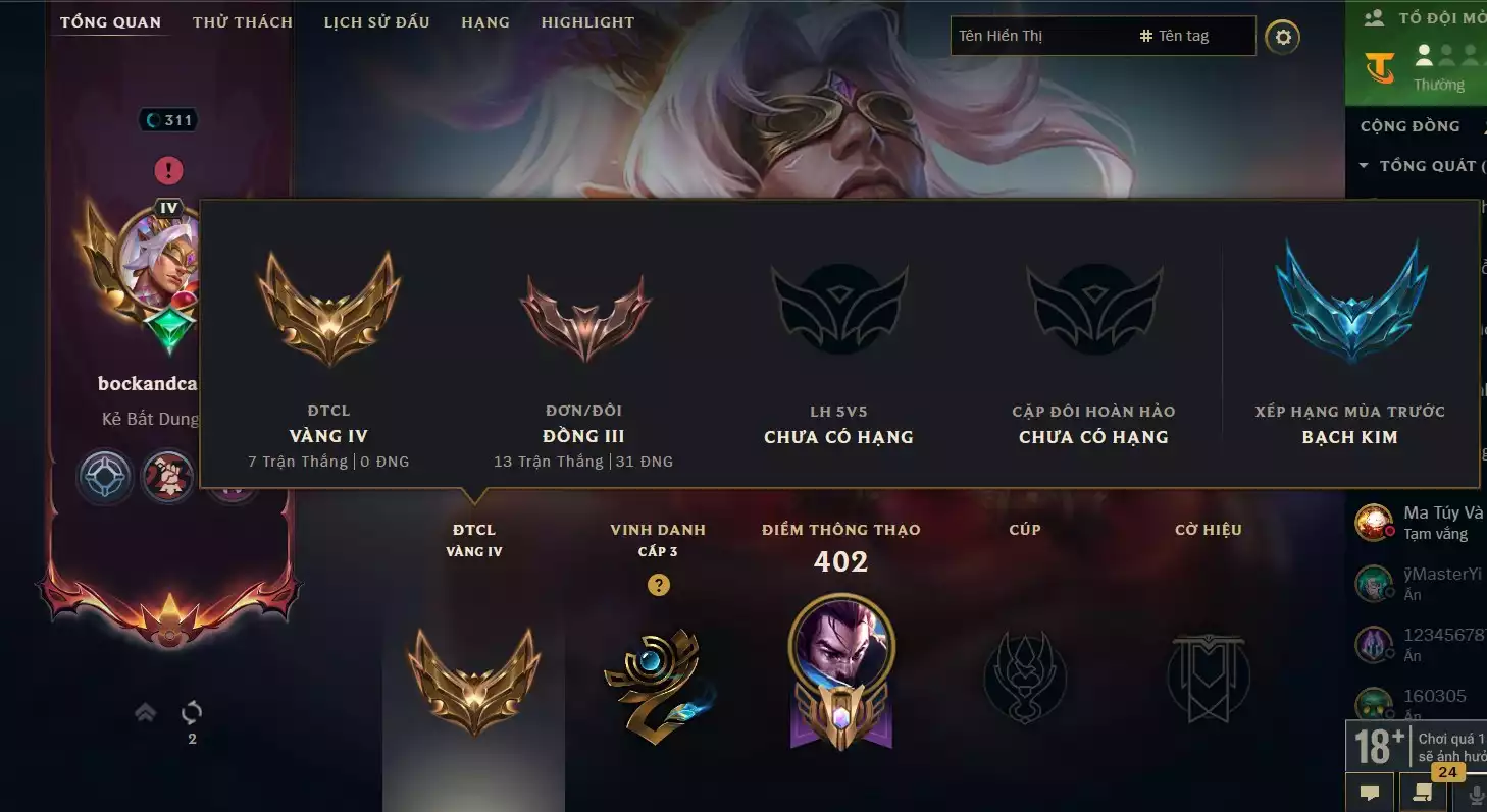 Ảnh LOL TFT VIP  SKIN LEE SIN THIÊN CUNG THẦN LONG HÀNG HIỆU Rank Đơn Đồng - Rất Nhiều Khung Đẹp  519 Skin - Lv 311 - Full Tướng - Nhiều Hàng Hiệu Đa Sắc 66 - Còn Đổi Tên  TFT - TFT VIP Như Ảnh  Thông Tin Hỗ Trợ Đầy Đủ - Bảo Hành 100%