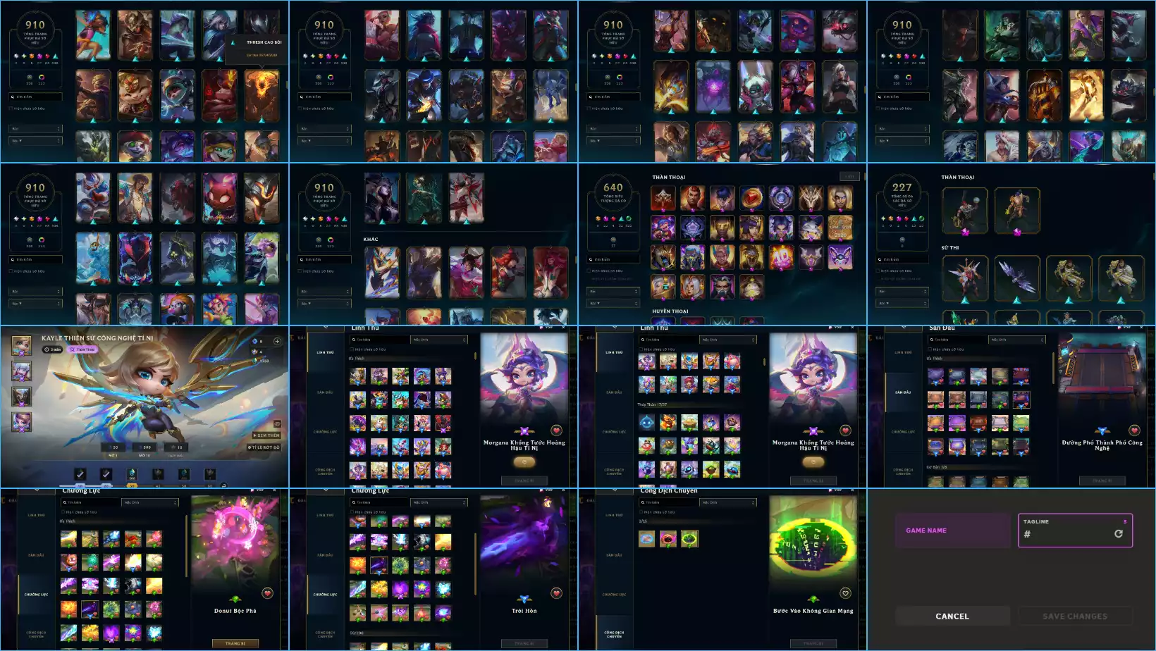 Ảnh LOL TFT VIP  Rank TFT Cao  Thủ 150 Điểm - Rất Nhiều Khung Đẹp 910 Skin - Lv 905 - Full Tướng - Nhiều Hàng Hiệu Đa Sắc 227 Còn Đổi Tên - TFT - TFT VIP Như Ảnh  Thông Tin Hỗ Trợ Đầy Đủ - Bảo Hành 100%