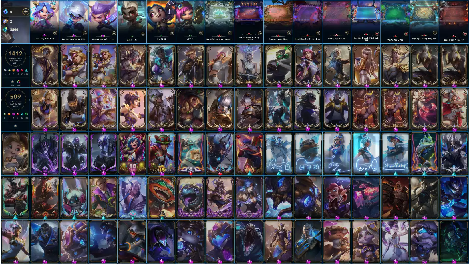 ACC SIÊU VÍP LMHT - ĐTCL - CẤP 1204 UNL RANK ALL 1412 SKIN 34 HÀNG HIỆU 59 KHUNG 59 TÍM 89 ĐỎ 654 XANH  509 ĐA SẮC ( 2 ĐA SẮC THẦN THOẠI) - 123 MẪU MẮT 14 BIỂU CẢM CAO THỦ - 11 BIỂU CẢM ĐẠI CAO THỦ  3 PET TÍM 3 PET TÍ NỊ THƯỜNG 8 SÂN ĐỎ 120 CHƯỞNG LỰC BAO NHIỀU CHO AE THA HỒ LỰA