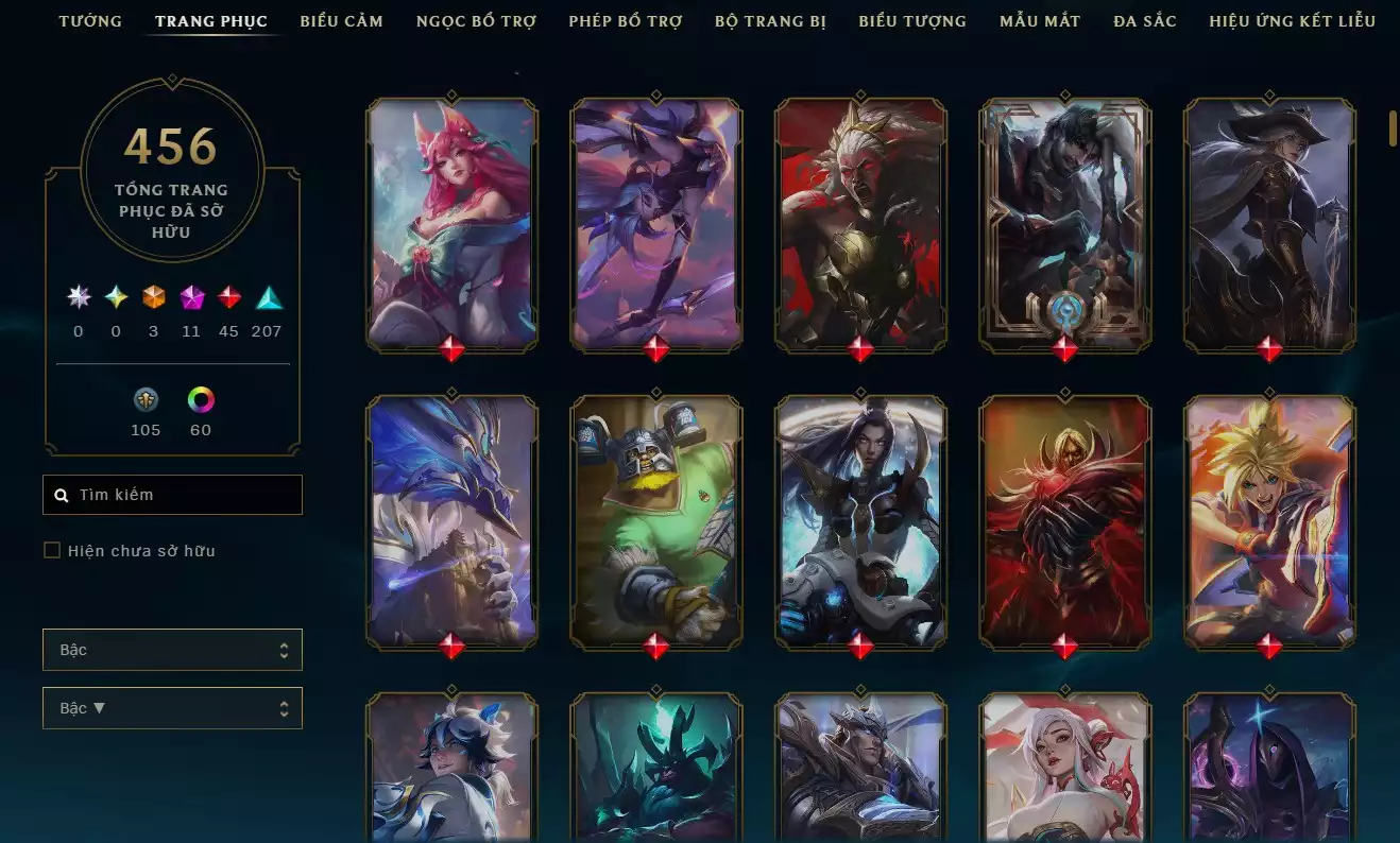 Ảnh 🎮 TÀI KHOẢN LOL + TFT GIÁ RẺ - FULL SKIN VIP 🎮 🔥 456 SKIN - NHIỀU SKIN HÀNG HIỆU - ĐÃ CÓ KHUNG! 🔥