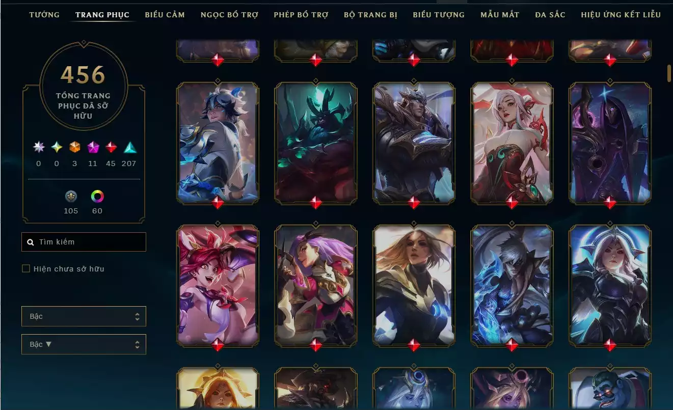 Ảnh 🎮 TÀI KHOẢN LOL + TFT GIÁ RẺ - FULL SKIN VIP 🎮 🔥 456 SKIN - NHIỀU SKIN HÀNG HIỆU - ĐÃ CÓ KHUNG! 🔥