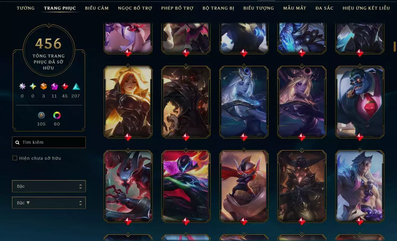 Ảnh 🎮 TÀI KHOẢN LOL + TFT GIÁ RẺ - FULL SKIN VIP 🎮 🔥 456 SKIN - NHIỀU SKIN HÀNG HIỆU - ĐÃ CÓ KHUNG! 🔥
