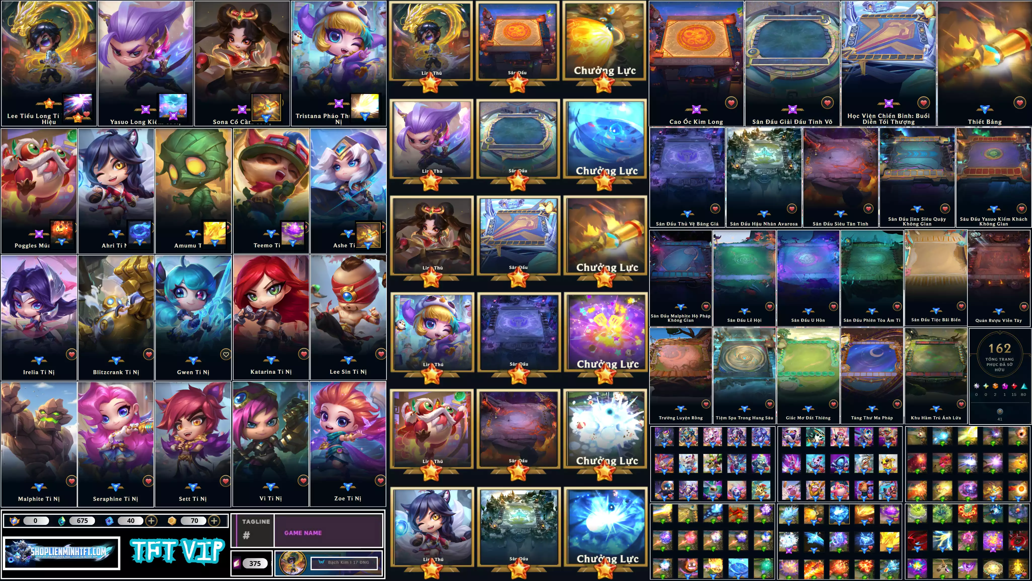 - Full Combo Lee Sin Hiệu Sàn - Dư 0 Huy Chương  - 1 Vàng - 9 Tím - 3 Sàn Tím - Dư 675 Pha Lê - 15 Tí Nị Thường  - 16 Sàn Đỏ - Chưởng Lực Như Ảnh - Bạc Kim 1 - Còn Đổi Tên - All Ních Bên Shop Hỗ Trợ Bảo Hành Tới Khi Sập Game