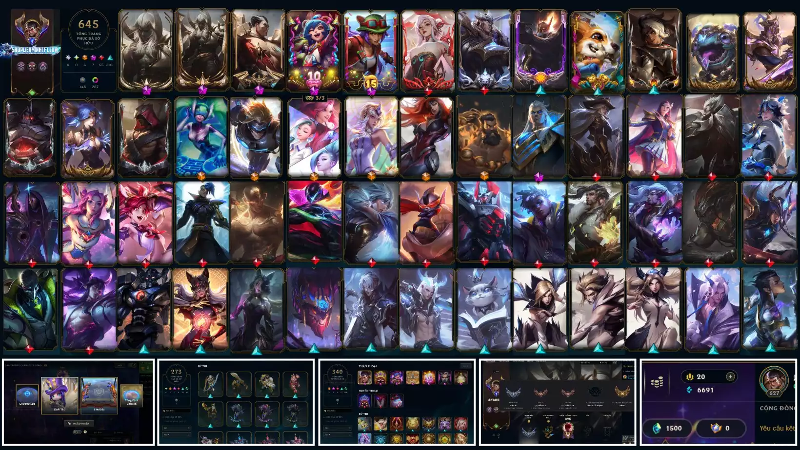 LOL ĐẸP Rank Đơn Bạc 2   - Rất Nhiều Khung Đẹp  645 Skin - Lv 627 - Full Tướng - Nhiều Hàng Hiệu Đa Sắc 273 - Còn Đổi Tên  TFT - Đủ Chơi