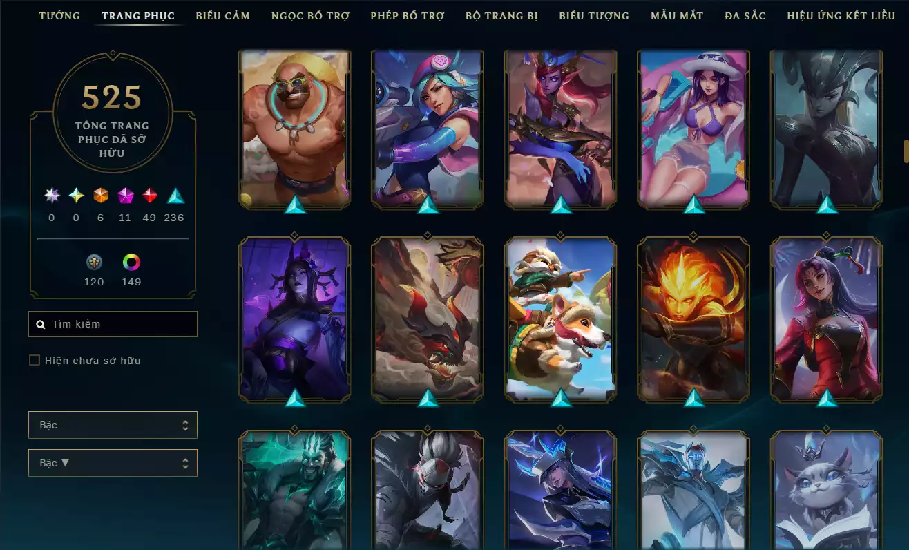 Ảnh LOL VIP TFT ĐỦ CHƠI - 8 HÀNG HIỆU  - RANK Bạc Rất Nhiều Khung Đẹp 525 Skin - Lv 672  - Full Tướng Nhiều Hàng Hiệu Đa Sắc 152 - Còn Đổi Tên TFT  - TFT VIP Như Ảnh Thông Tin Hỗ Trợ Đầy Đủ - Bảo Hành 100%